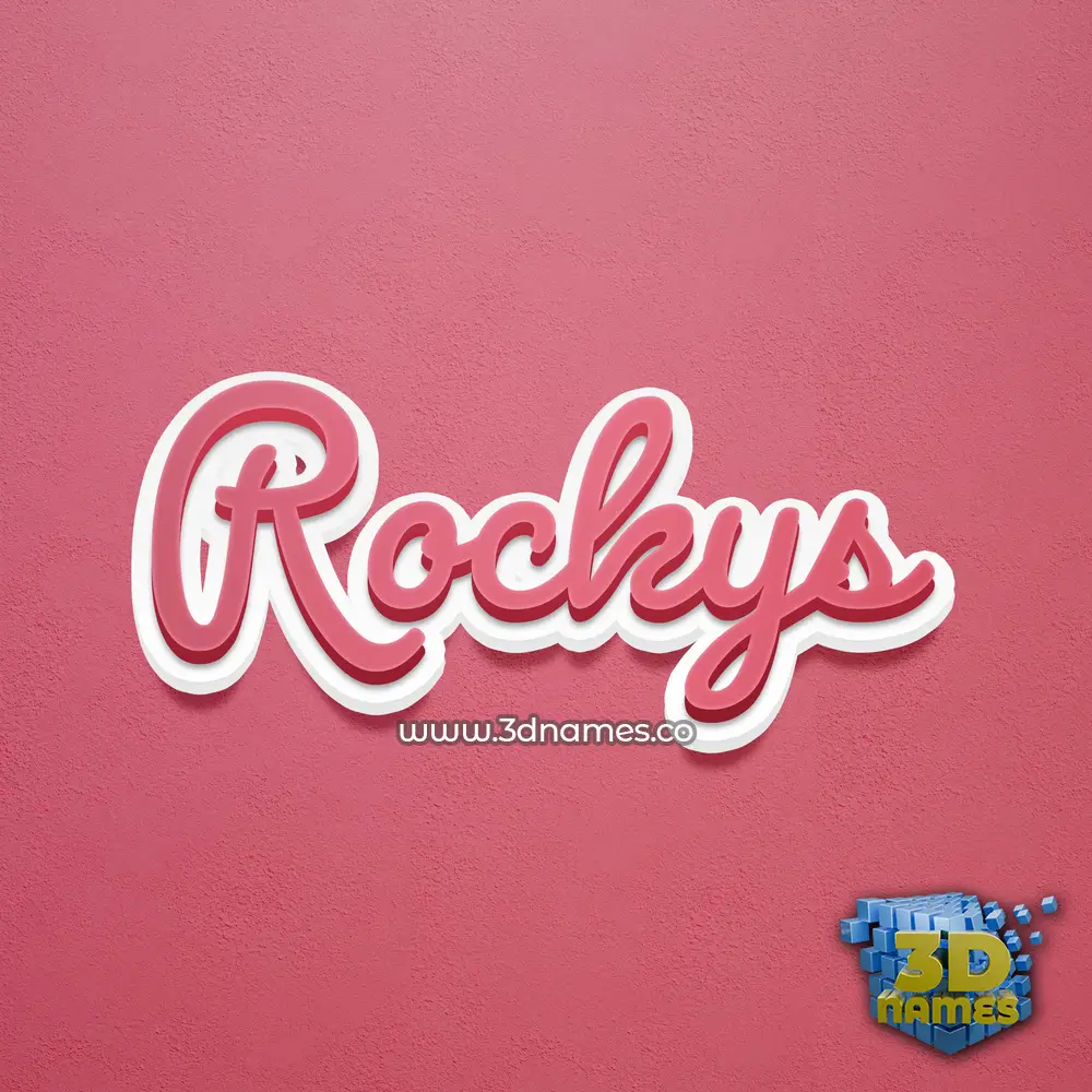 rockys in Red Scribble style - 3D name wallpaper