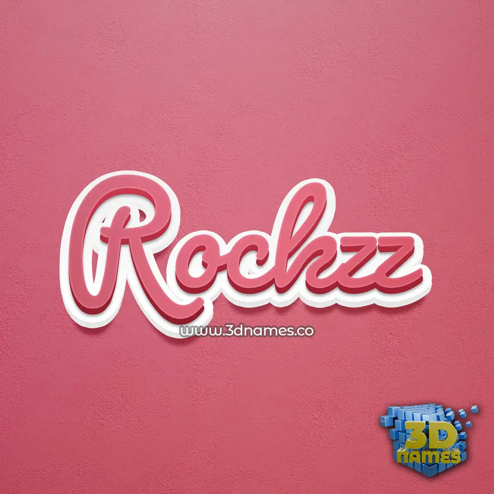 rockzz in Red Scribble style - 3D name wallpaper