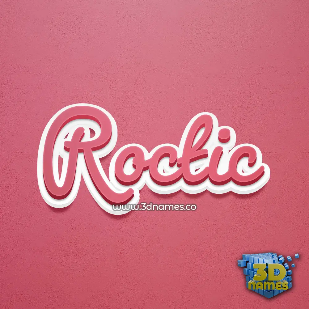 roctic in Red Scribble style - 3D name wallpaper