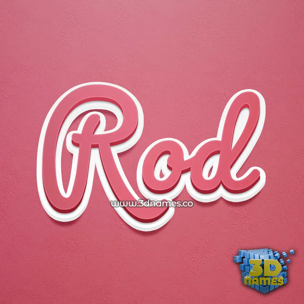 rod in Red Scribble style - 3D name wallpaper