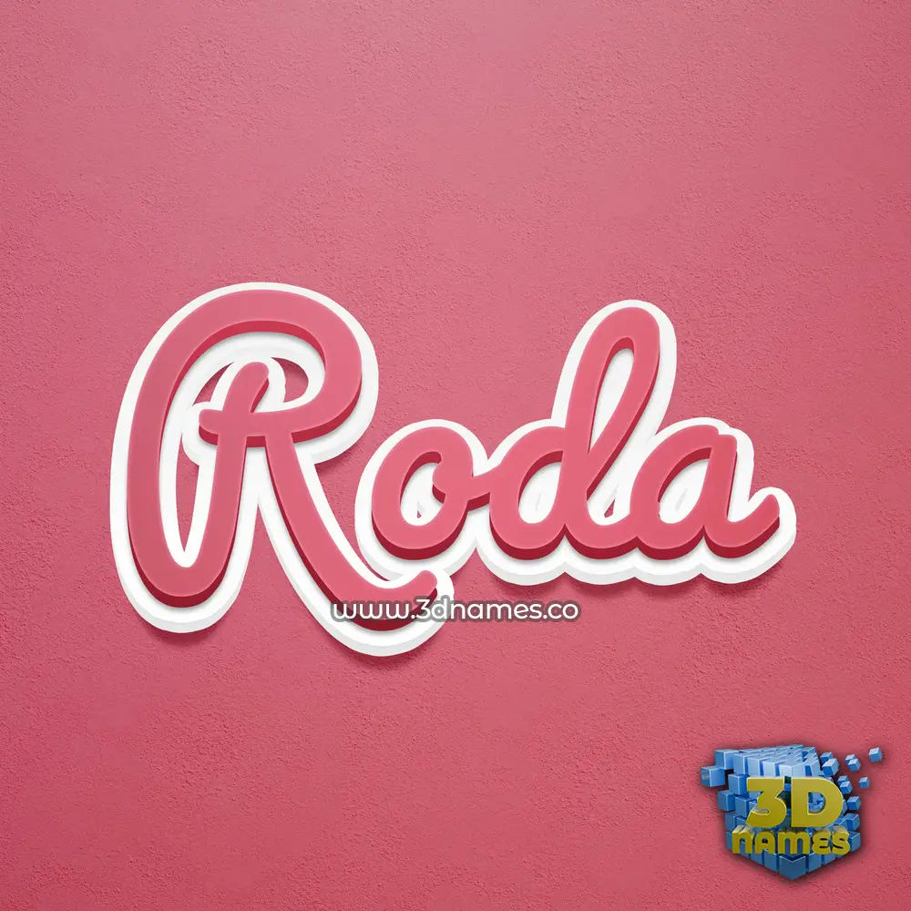 roda in Red Scribble style - 3D name wallpaper