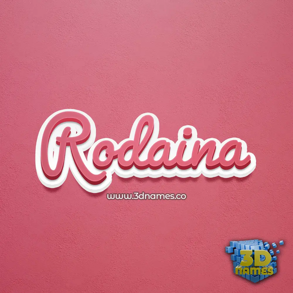 rodaina in Red Scribble style - 3D name wallpaper