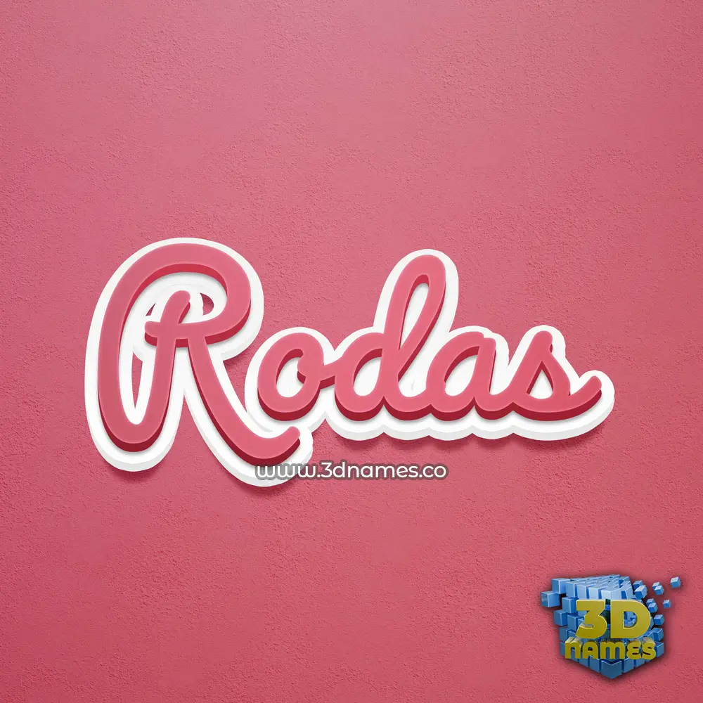 rodas in Red Scribble style - 3D name wallpaper