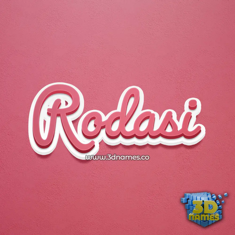 rodasi in Red Scribble style - 3D name wallpaper