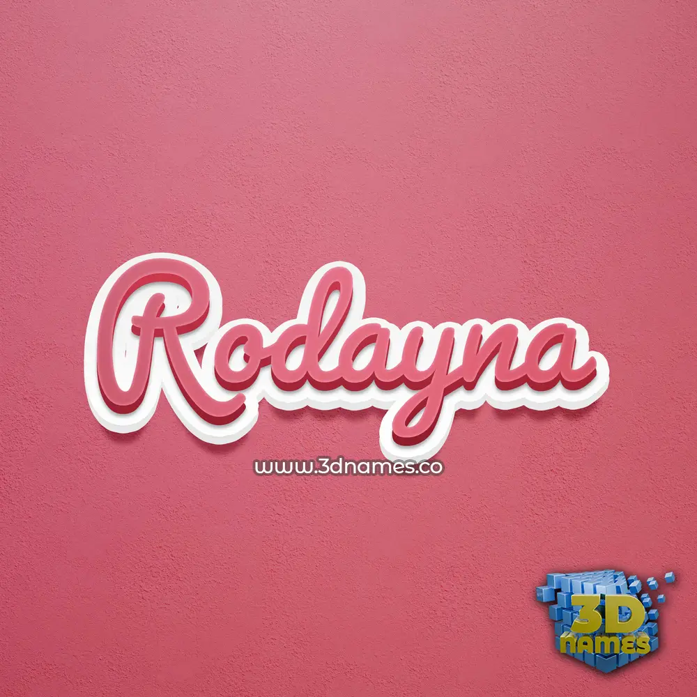 rodayna in Red Scribble style - 3D name wallpaper