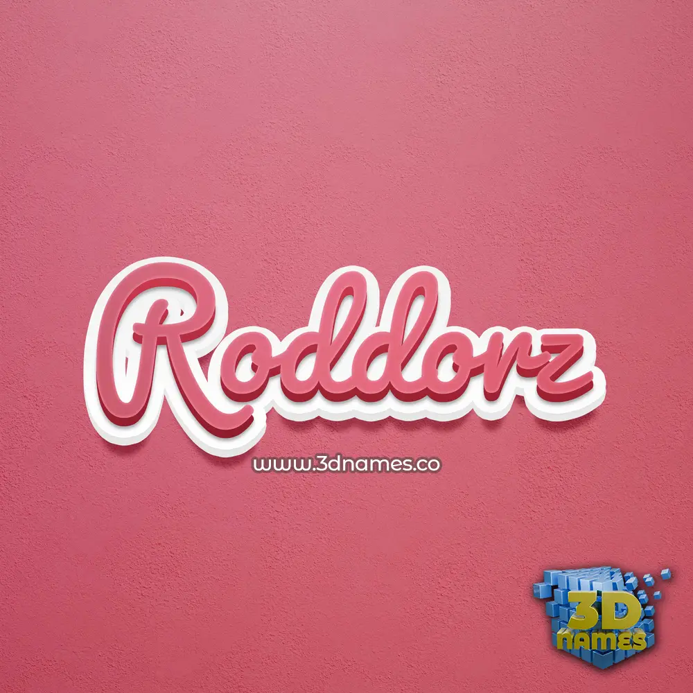 roddorz in Red Scribble style - 3D name wallpaper