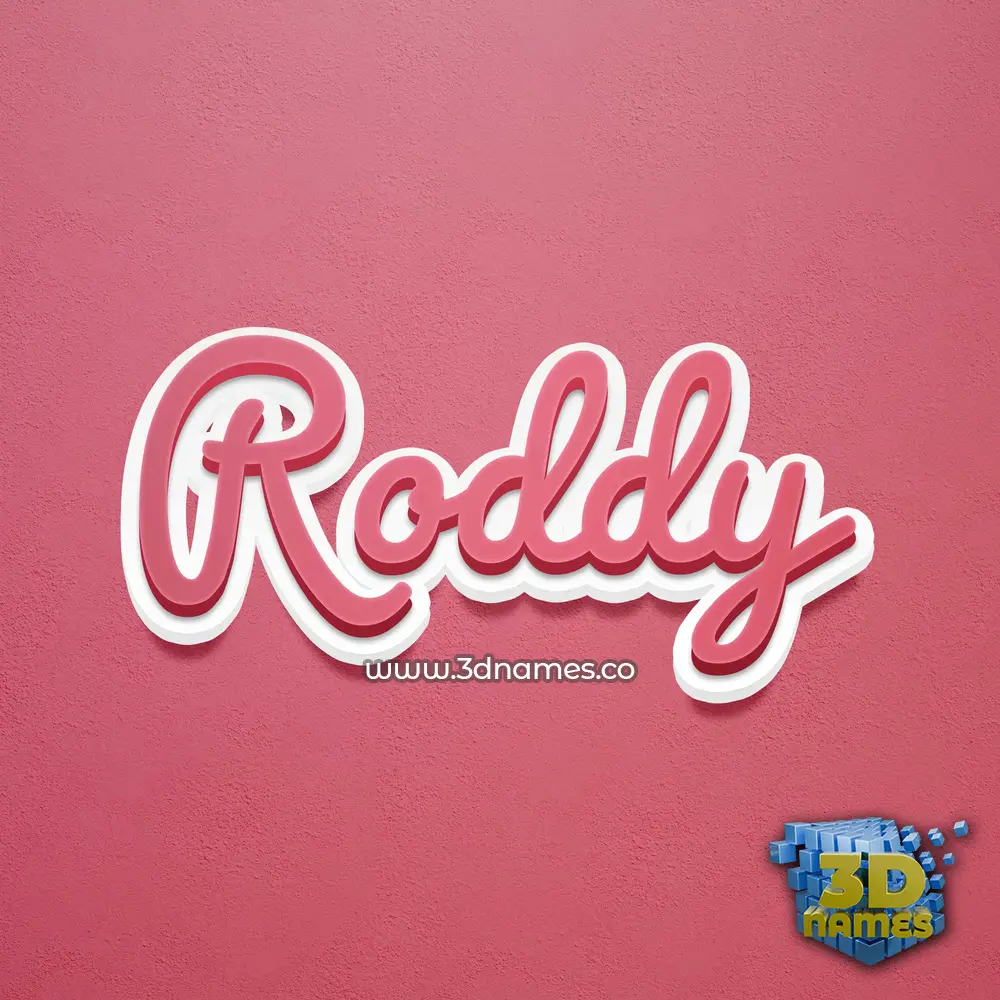 roddy in Red Scribble style - 3D name wallpaper