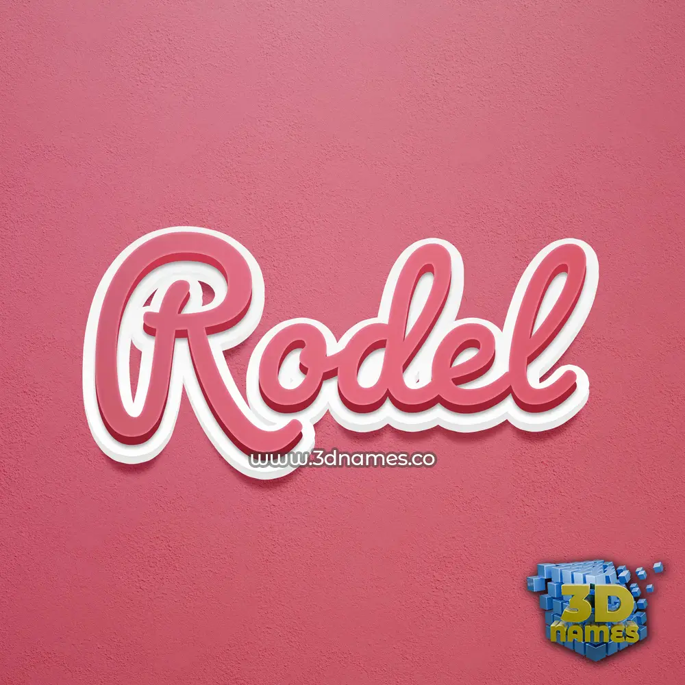 rodel in Red Scribble style - 3D name wallpaper