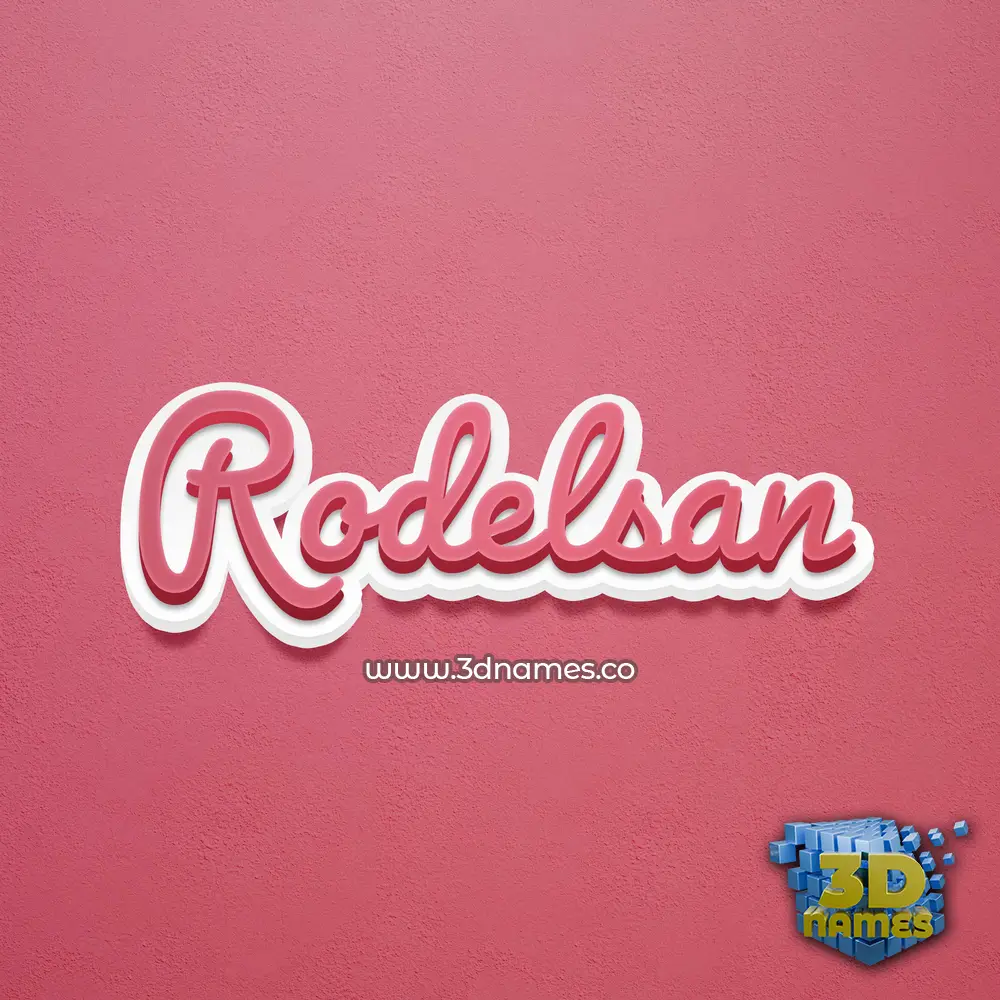 rodelsan in Red Scribble style - 3D name wallpaper
