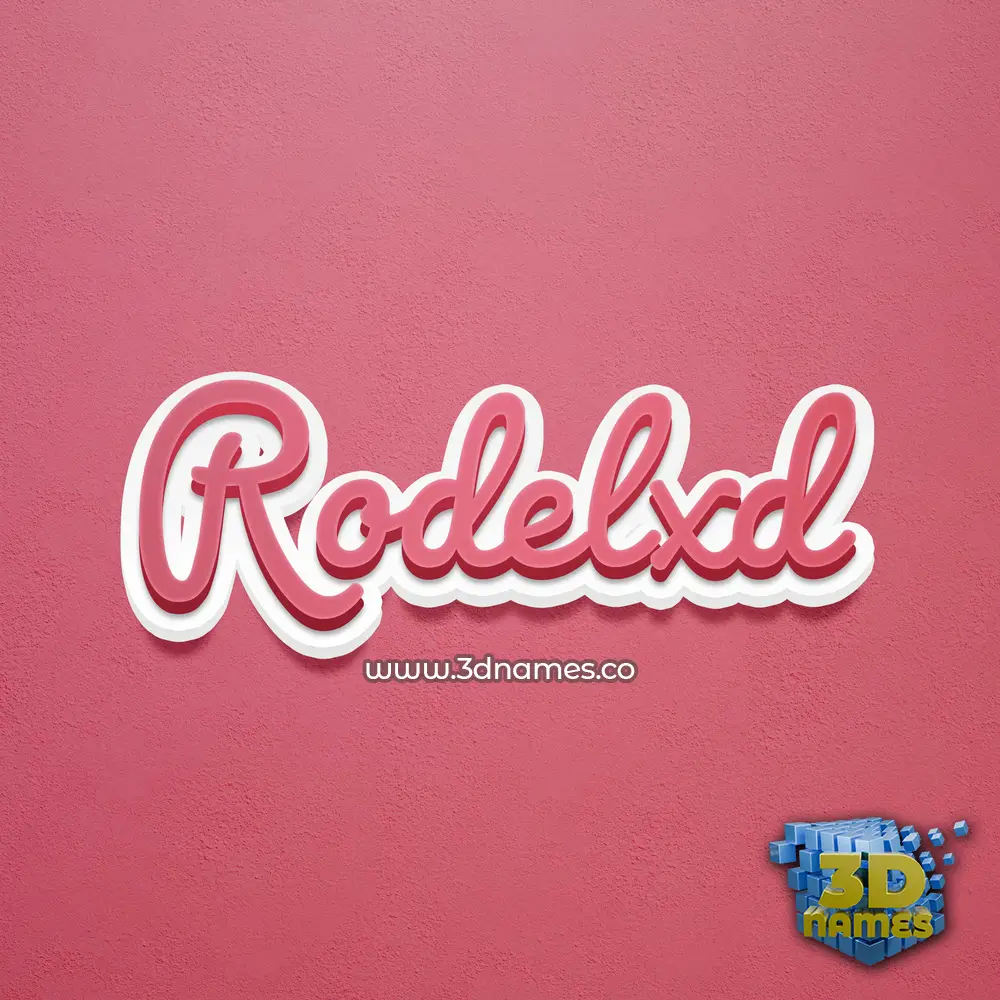 rodelxd in Red Scribble style - 3D name wallpaper