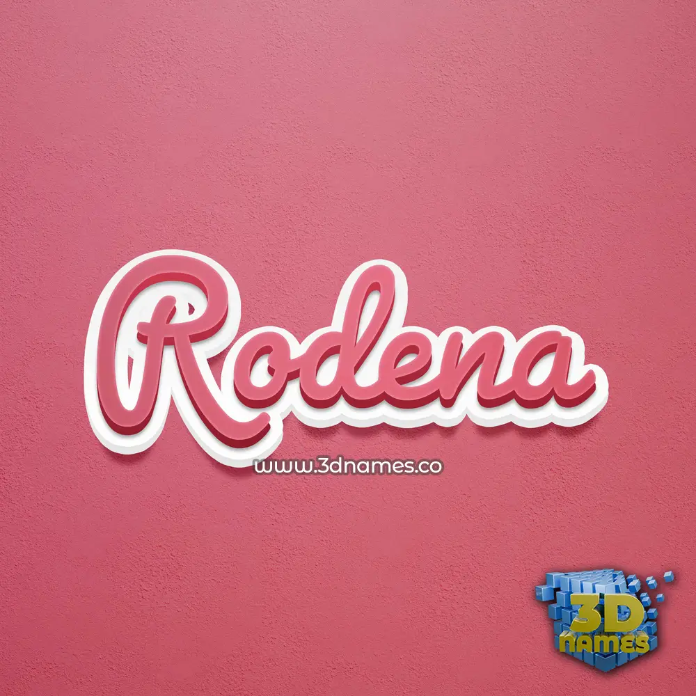 rodena in Red Scribble style - 3D name wallpaper