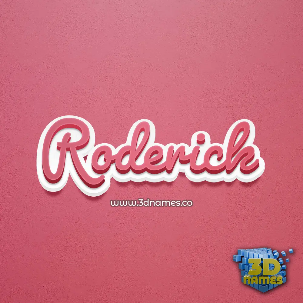 roderick in Red Scribble style - 3D name wallpaper
