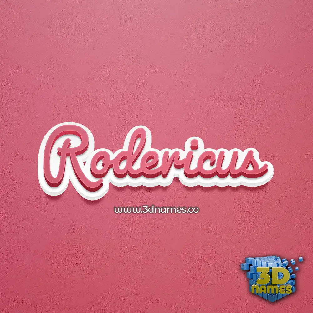 rodericus in Red Scribble style - 3D name wallpaper