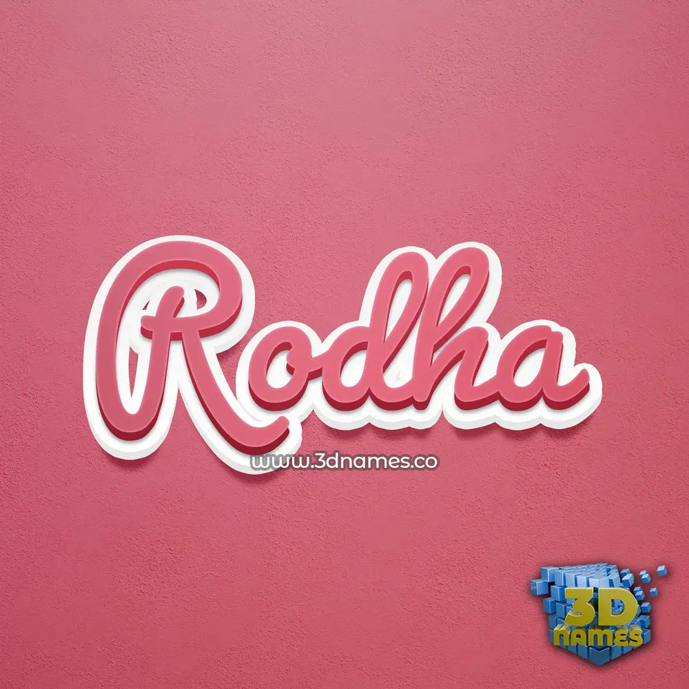 rodha in Red Scribble style - 3D name wallpaper