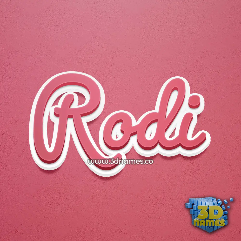 rodi in Red Scribble style - 3D name wallpaper