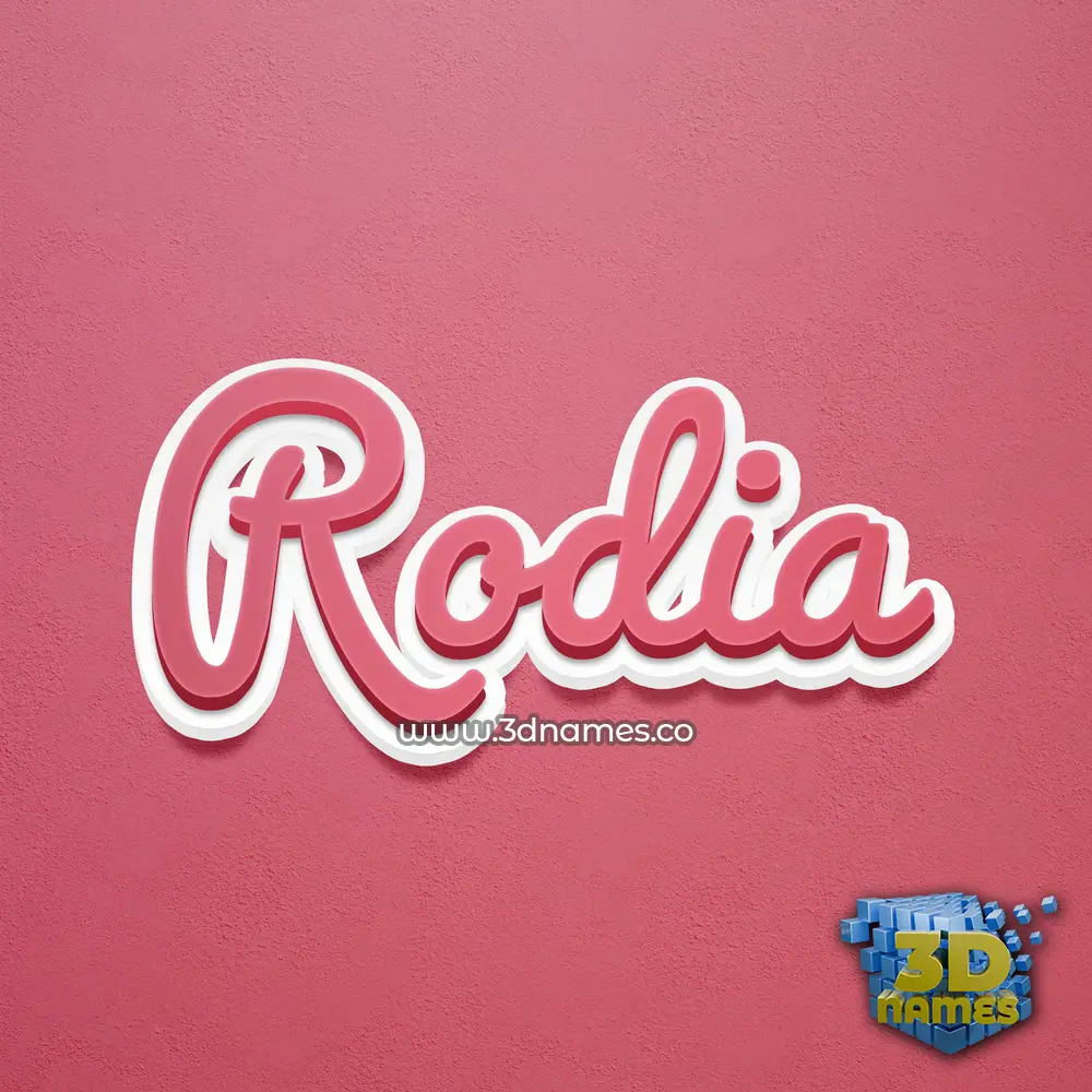 rodia in Red Scribble style - 3D name wallpaper