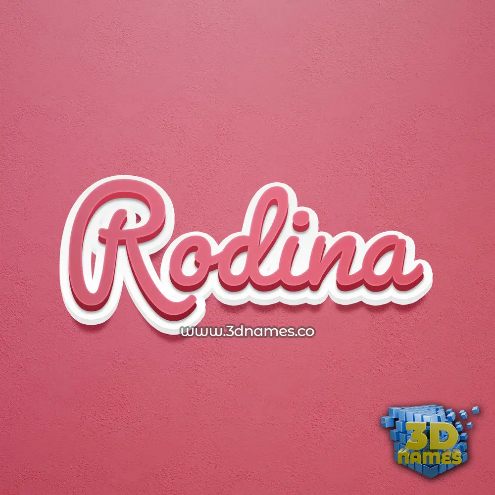 rodina in Red Scribble style - 3D name wallpaper