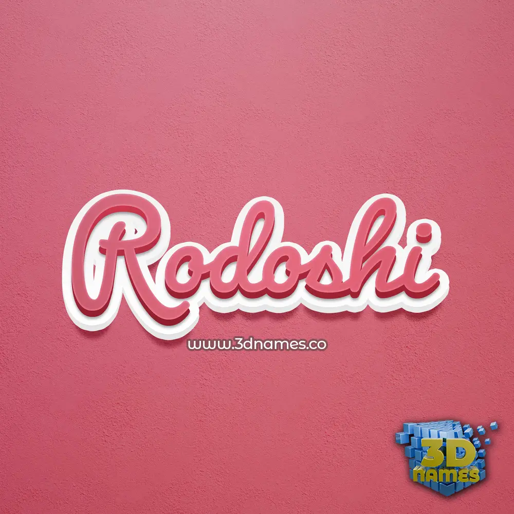 rodoshi in Red Scribble style - 3D name wallpaper