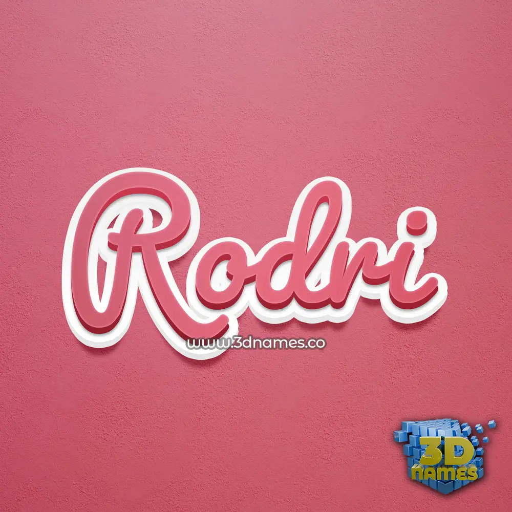 rodri in Red Scribble style - 3D name wallpaper
