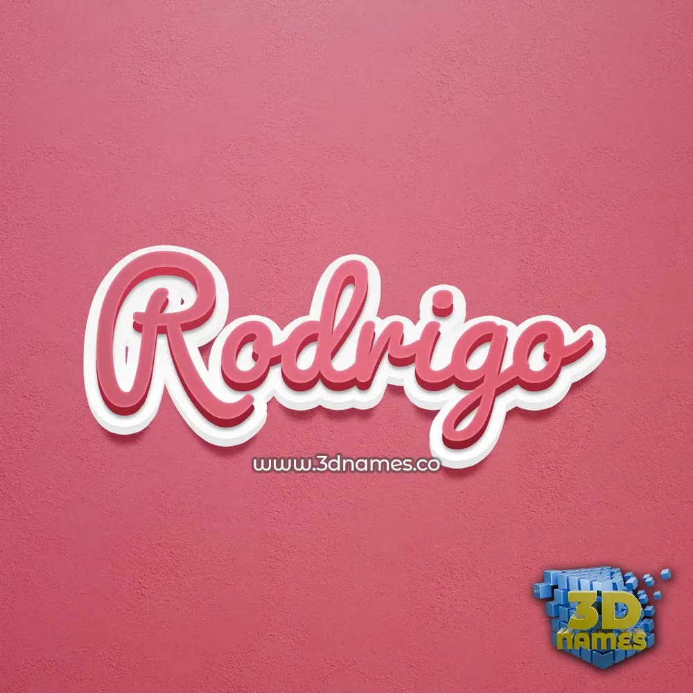 rodrigo in Red Scribble style - 3D name wallpaper