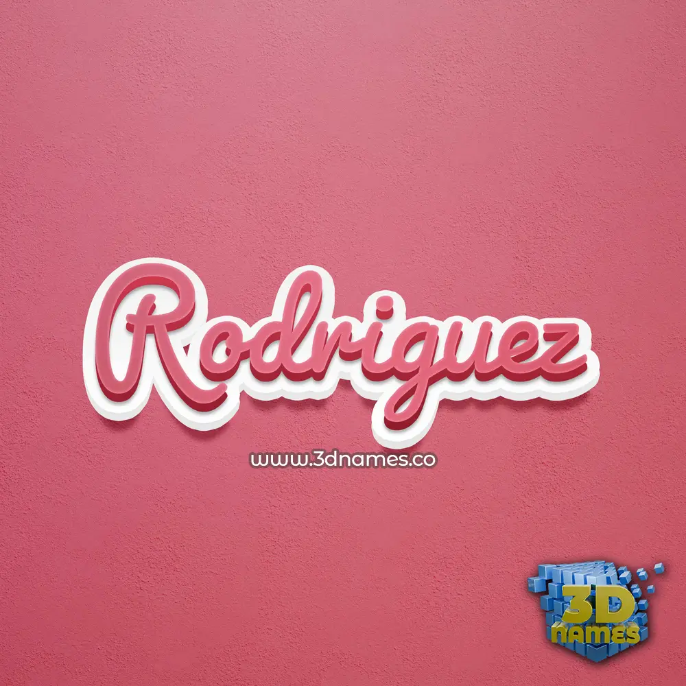 rodriguez in Red Scribble style - 3D name wallpaper