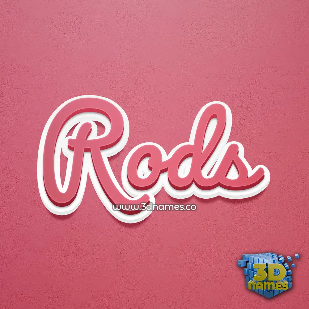 rods in Red Scribble style - 3D name wallpaper