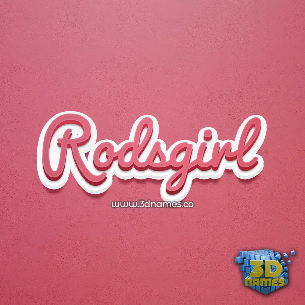 rodsgirl in Red Scribble style - 3D name wallpaper