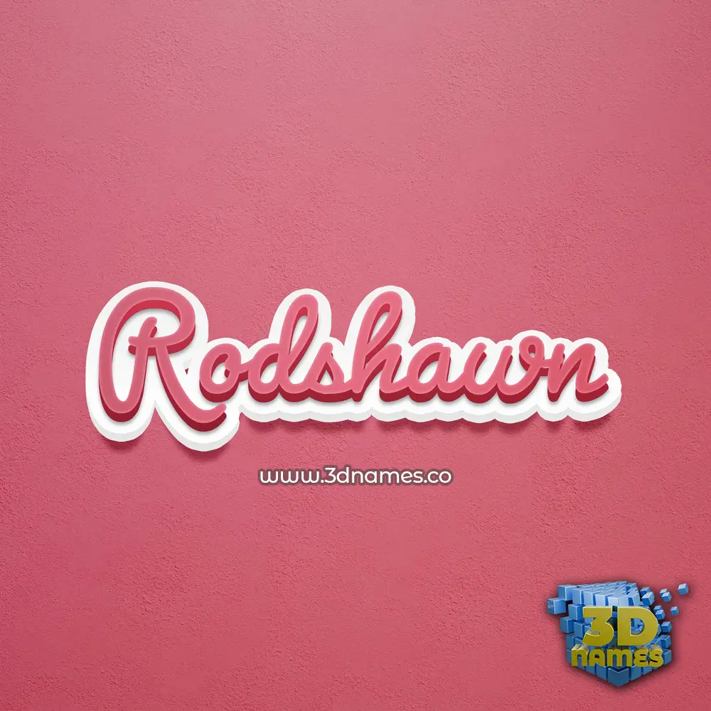 rodshawn in Red Scribble style - 3D name wallpaper