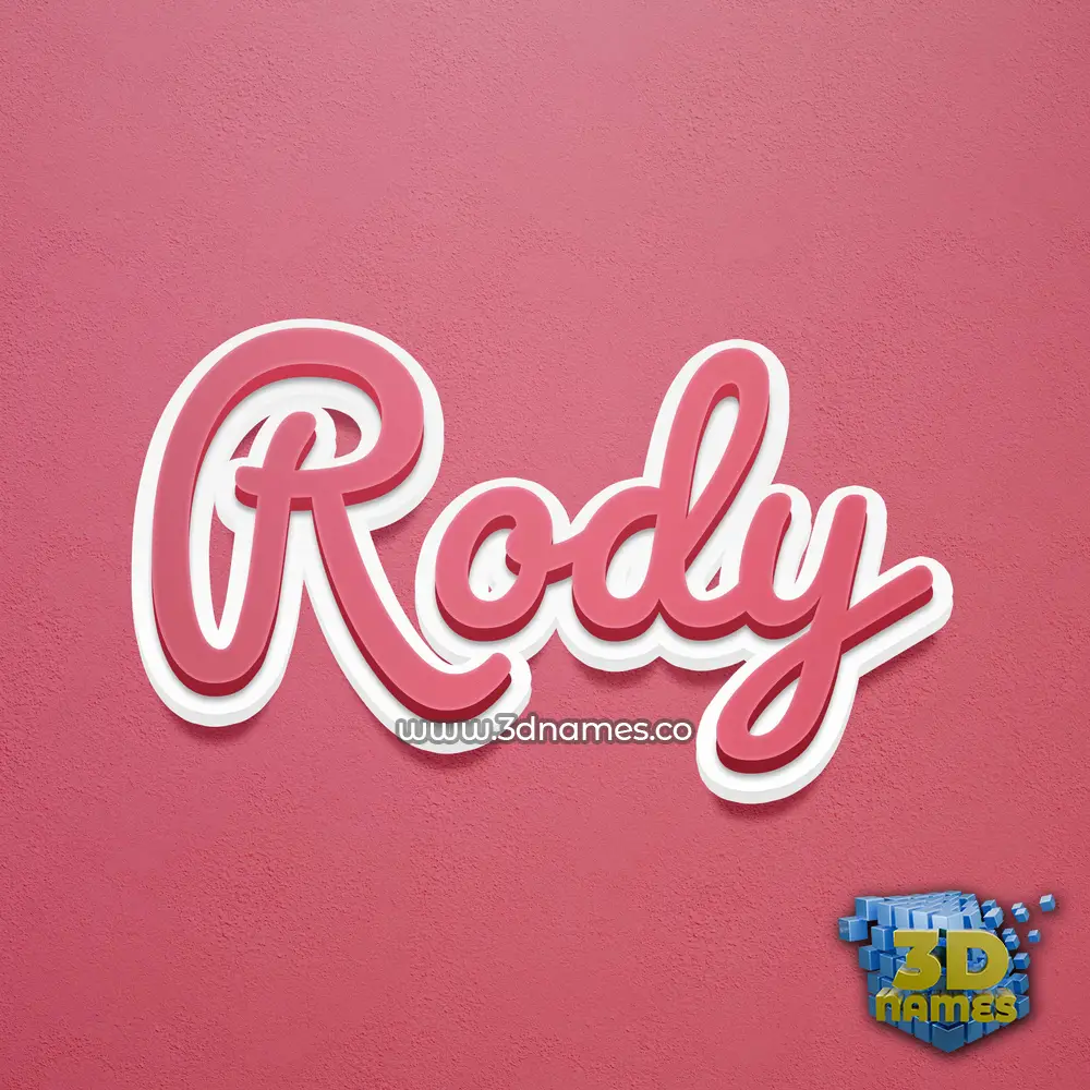 rody in Red Scribble style - 3D name wallpaper