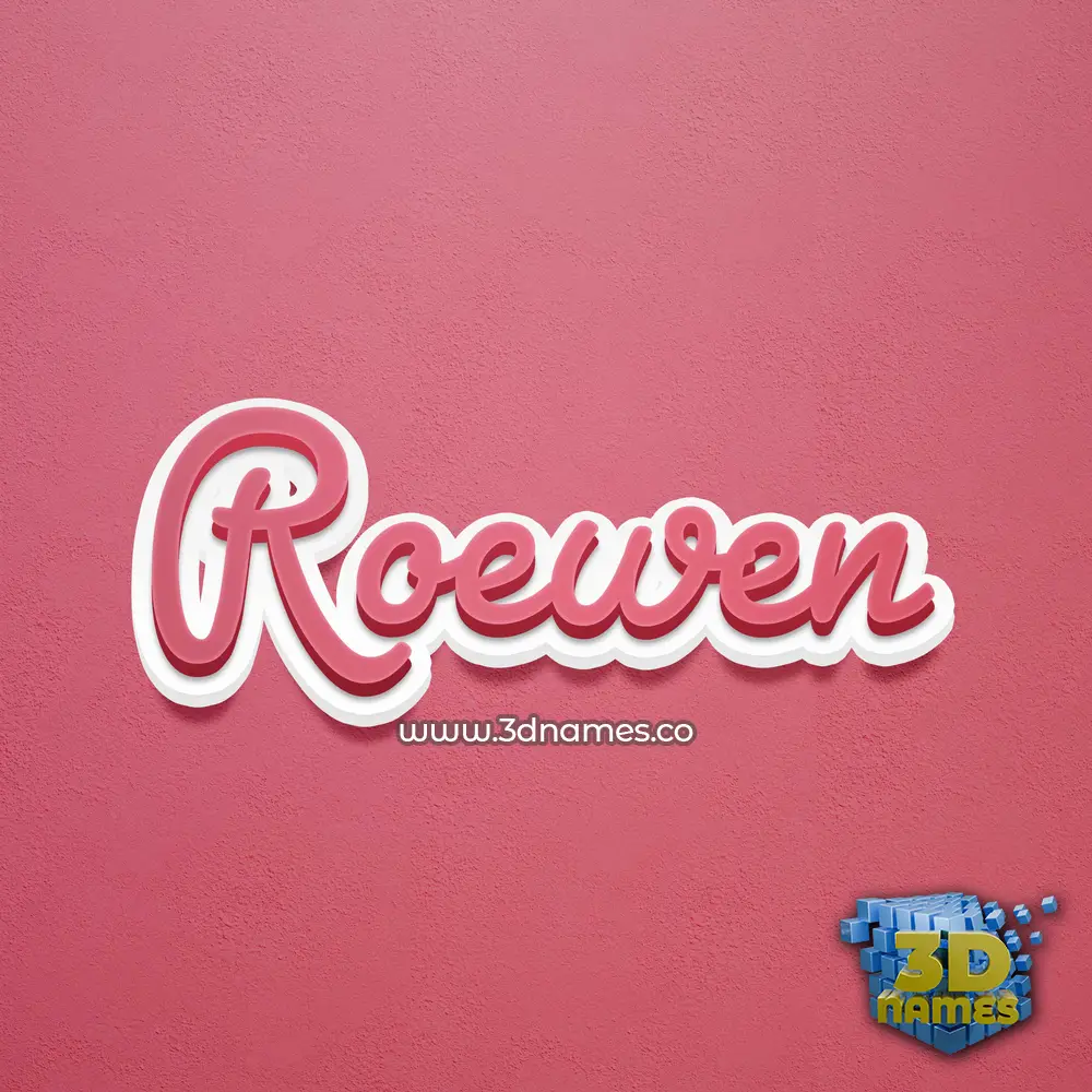 roewen in Red Scribble style - 3D name wallpaper