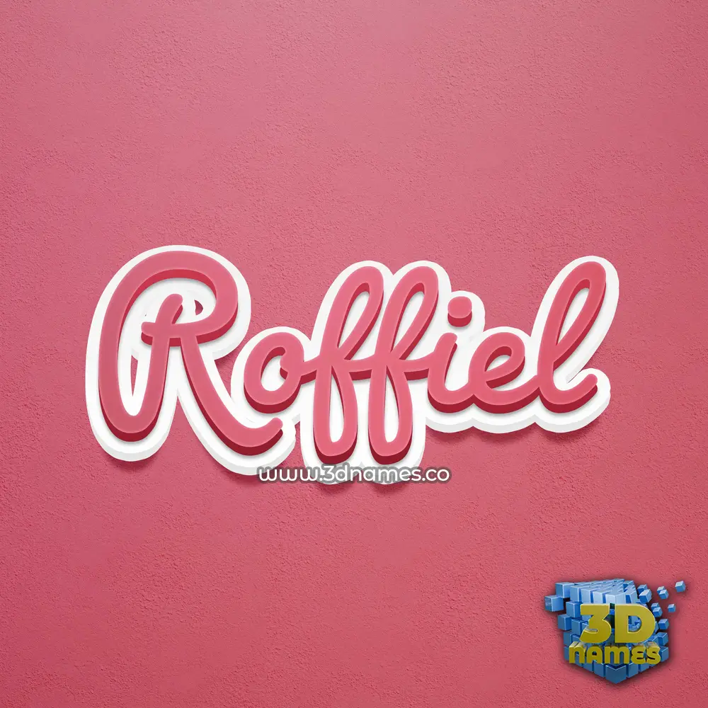 roffiel in Red Scribble style - 3D name wallpaper