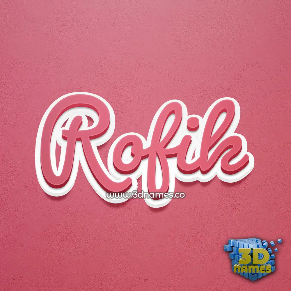 rofik in Red Scribble style - 3D name wallpaper