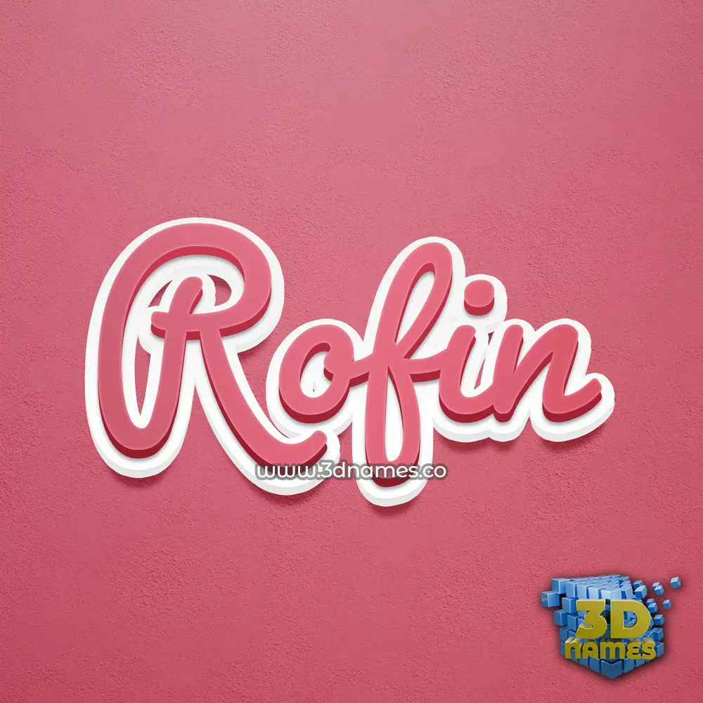 rofin in Red Scribble style - 3D name wallpaper