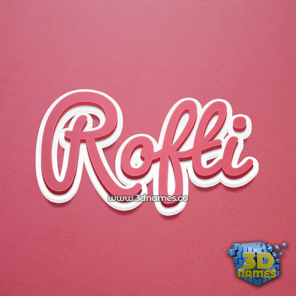 rofti in Red Scribble style - 3D name wallpaper