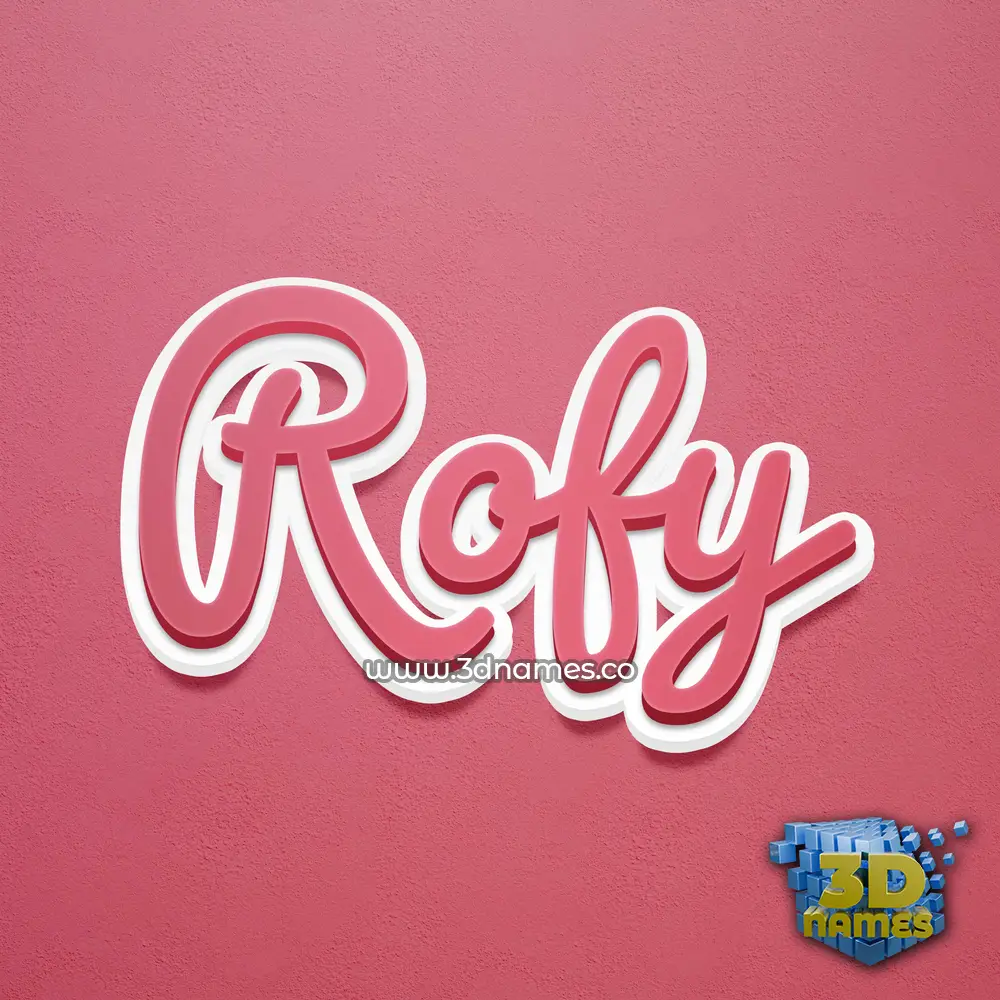 rofy in Red Scribble style - 3D name wallpaper