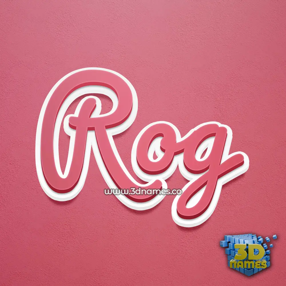 rog in Red Scribble style - 3D name wallpaper
