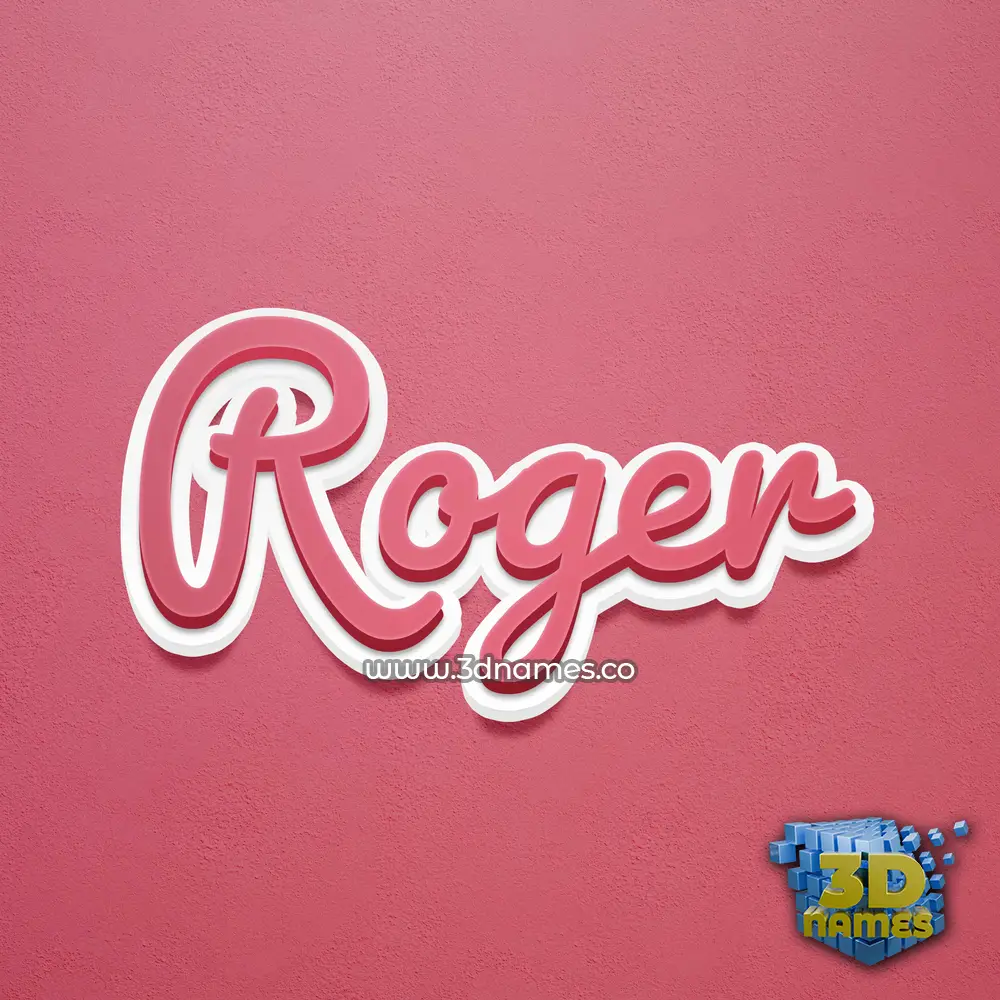 roger in Red Scribble style - 3D name wallpaper