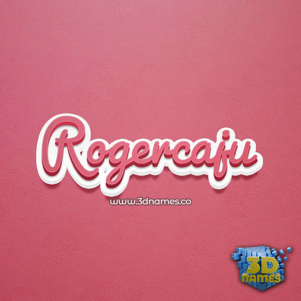 rogercaju in Red Scribble style - 3D name wallpaper