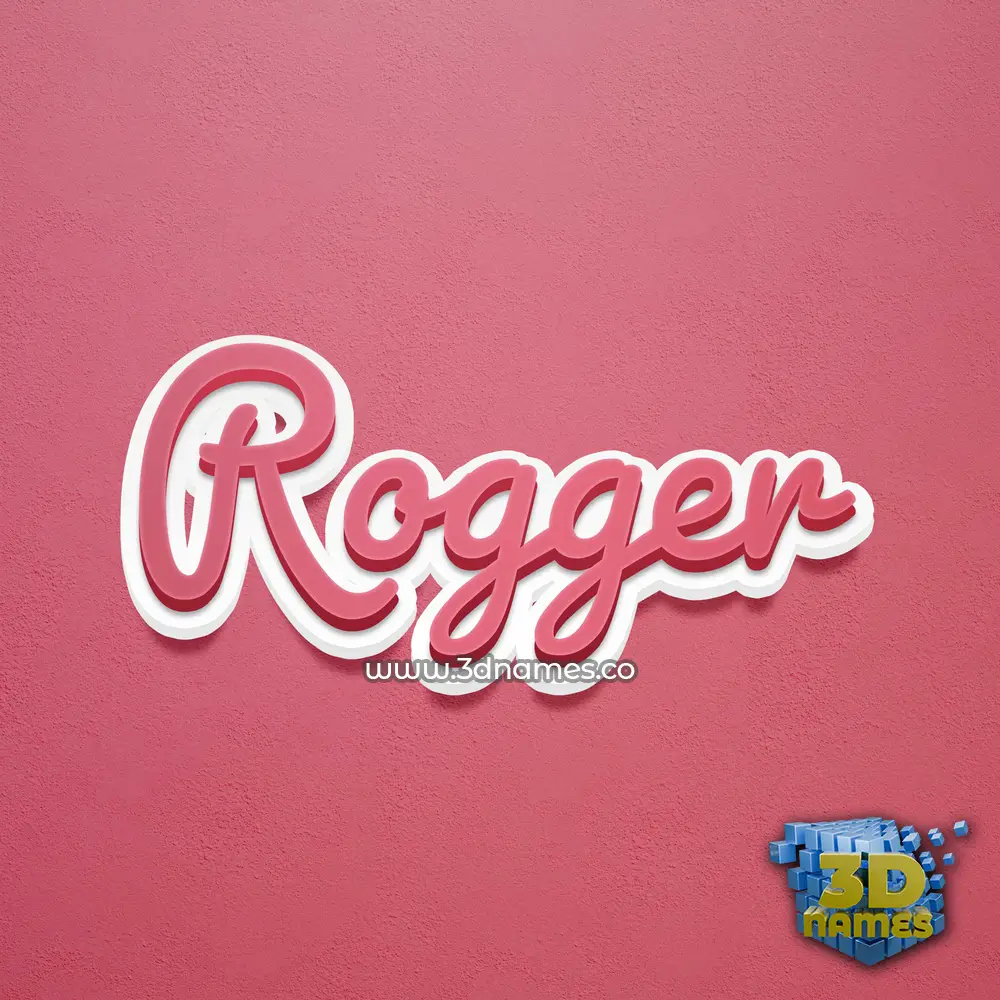 rogger in Red Scribble style - 3D name wallpaper