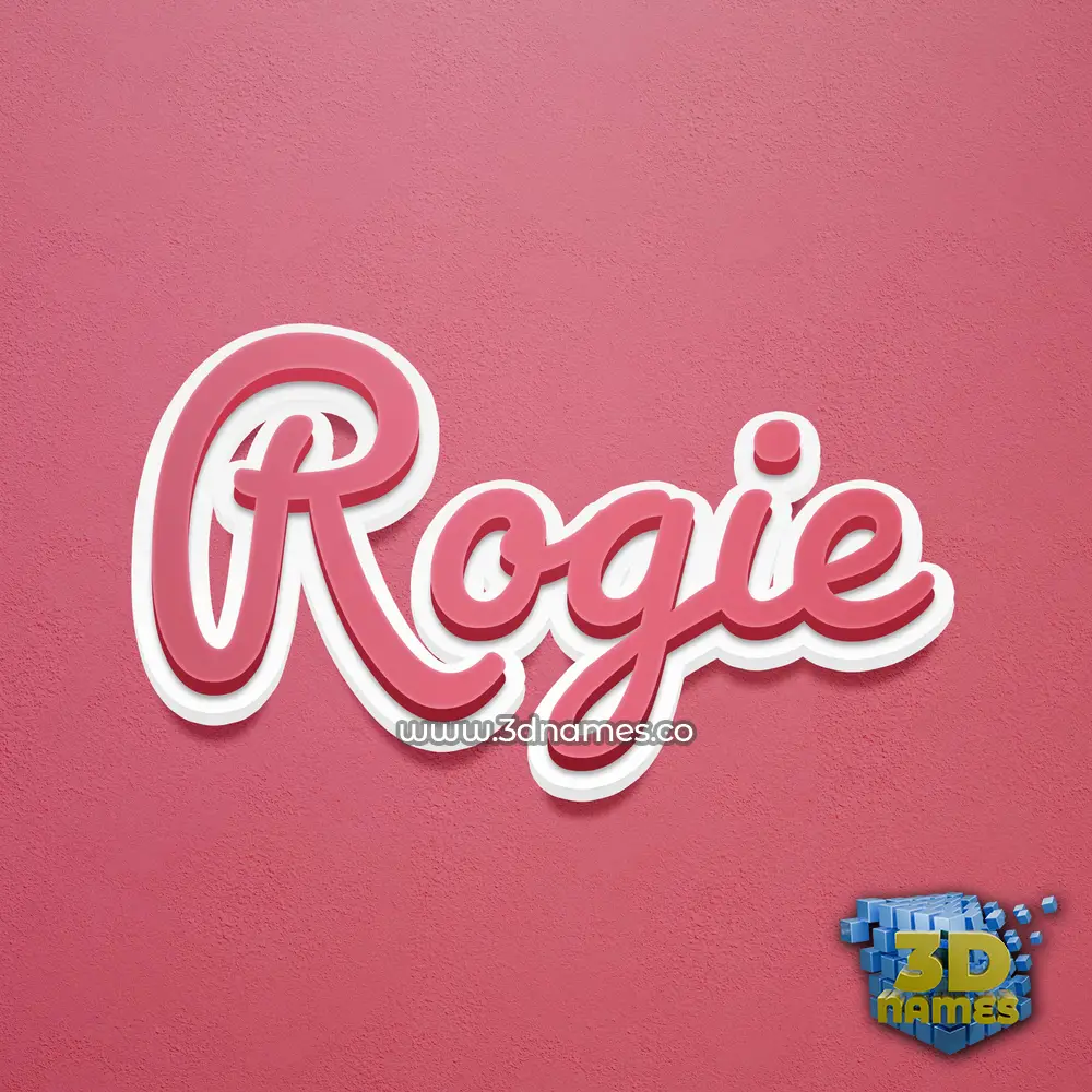 rogie in Red Scribble style - 3D name wallpaper