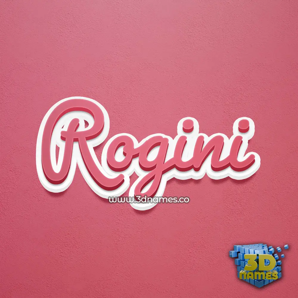 rogini in Red Scribble style - 3D name wallpaper