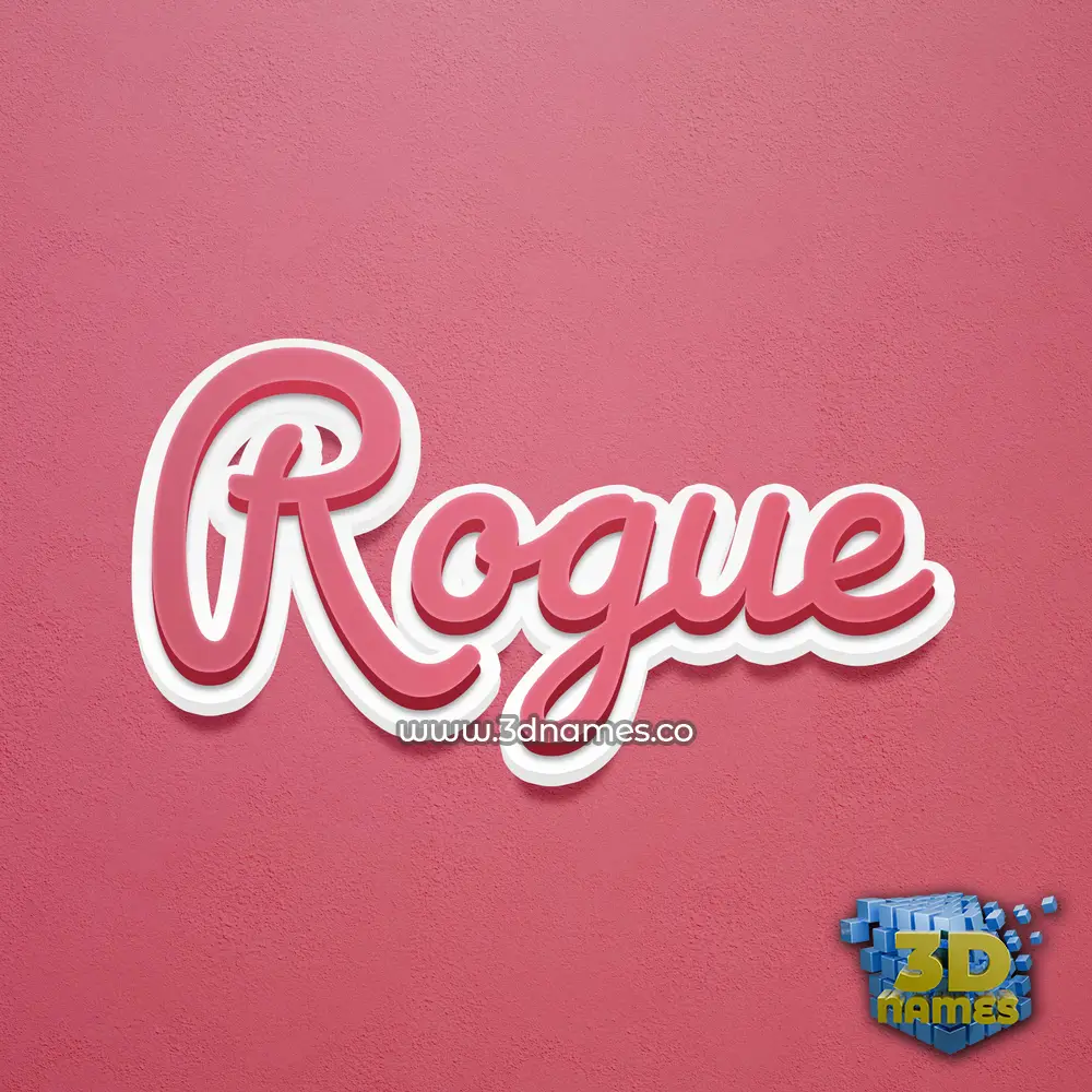 rogue in Red Scribble style - 3D name wallpaper
