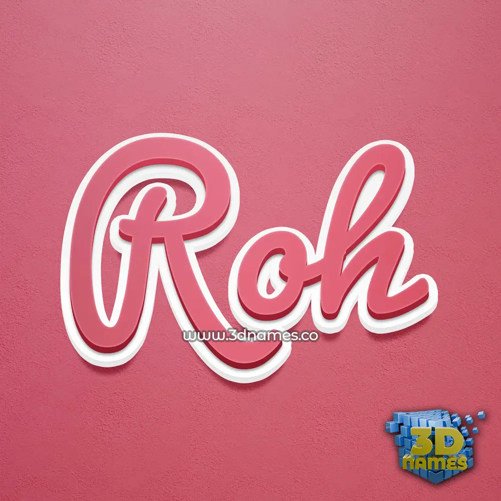 roh in Red Scribble style - 3D name wallpaper