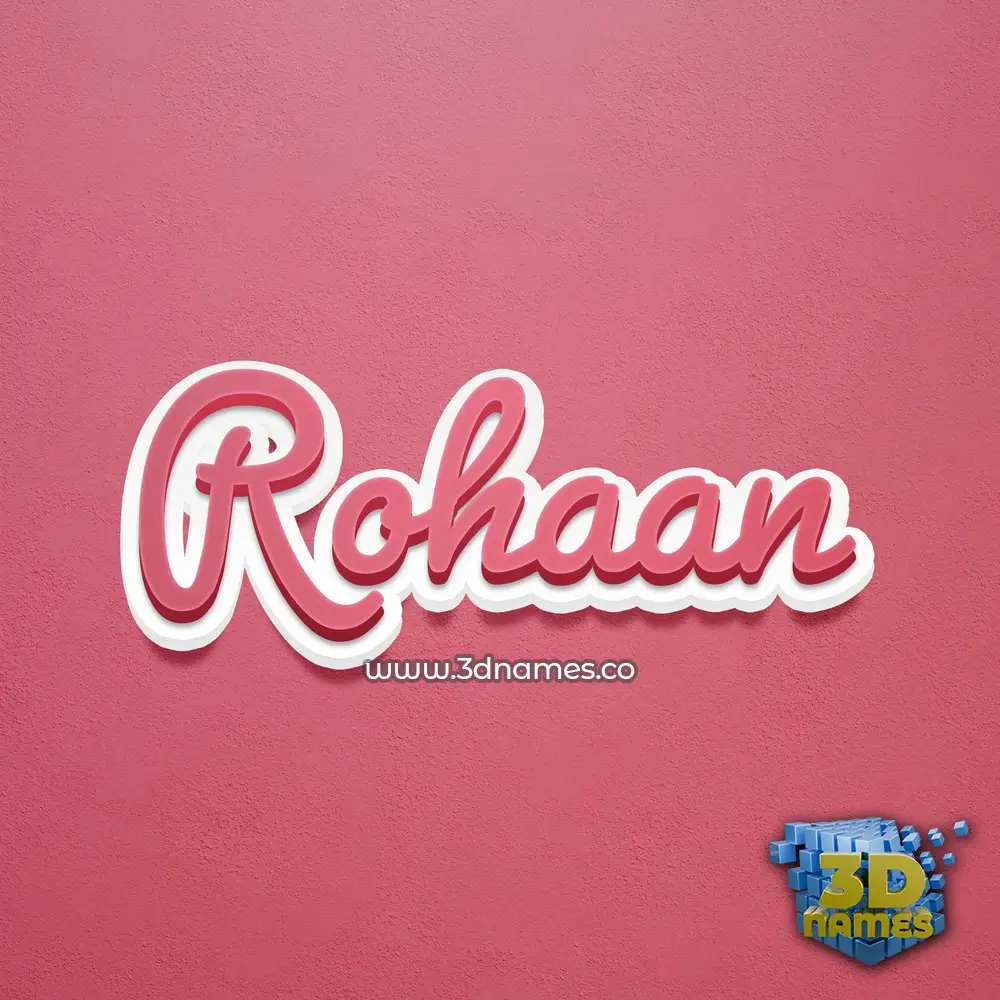 rohaan in Red Scribble style - 3D name wallpaper