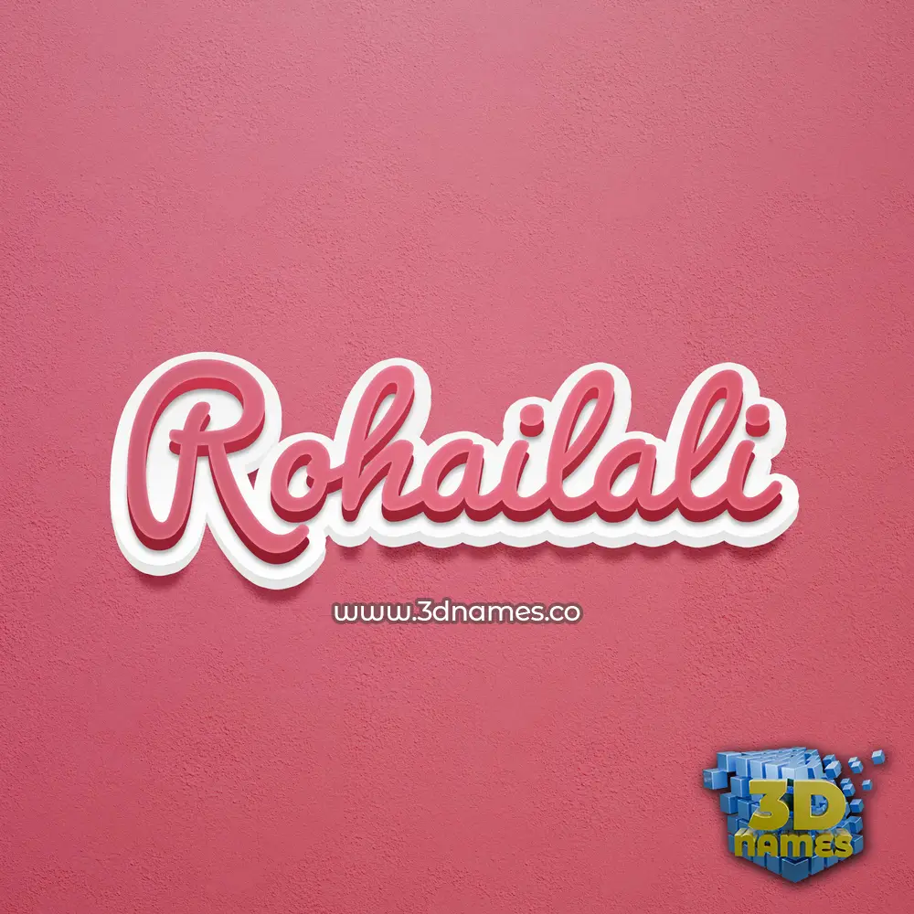 rohailali in Red Scribble style - 3D name wallpaper