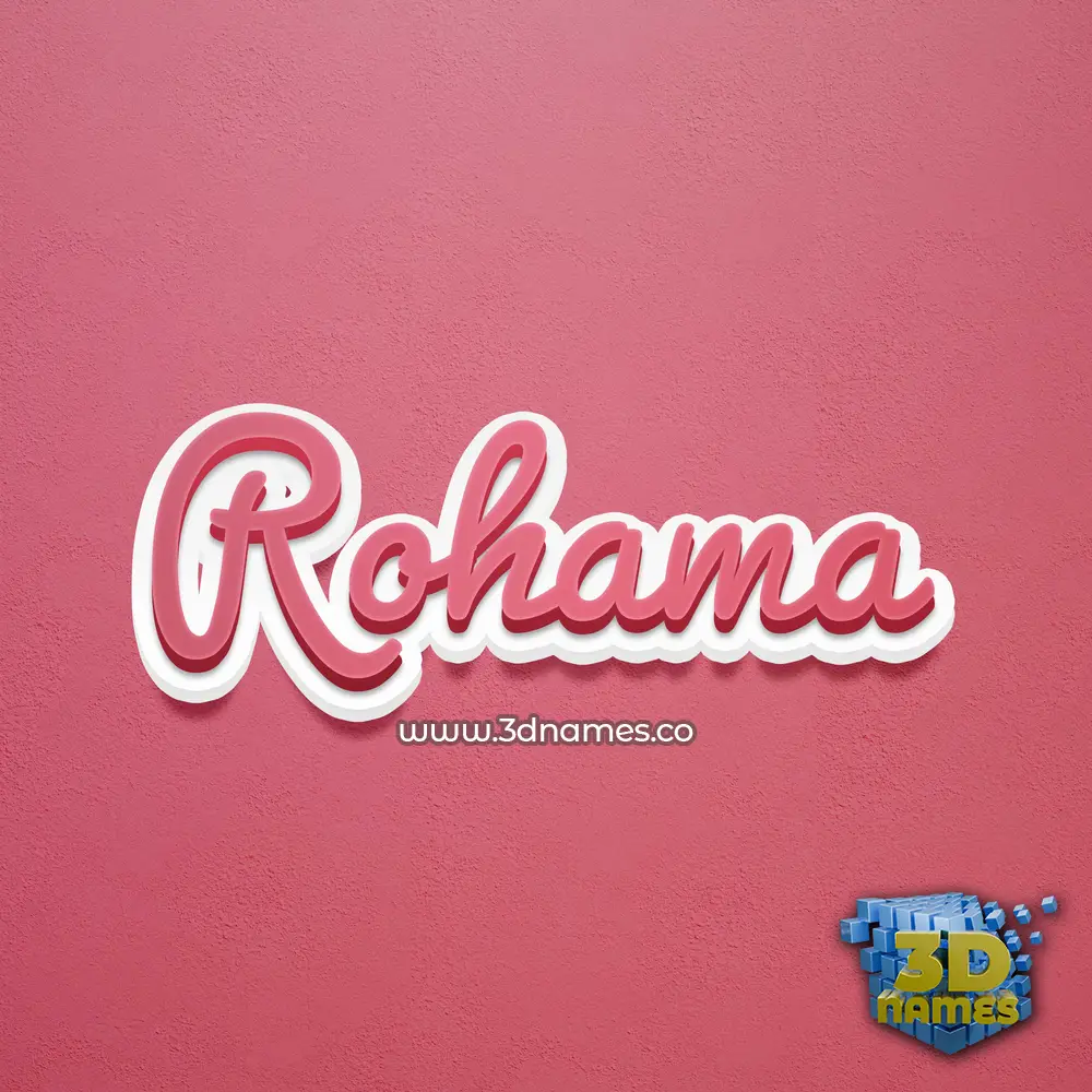 rohama in Red Scribble style - 3D name wallpaper