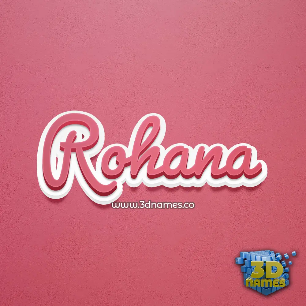 rohana in Red Scribble style - 3D name wallpaper