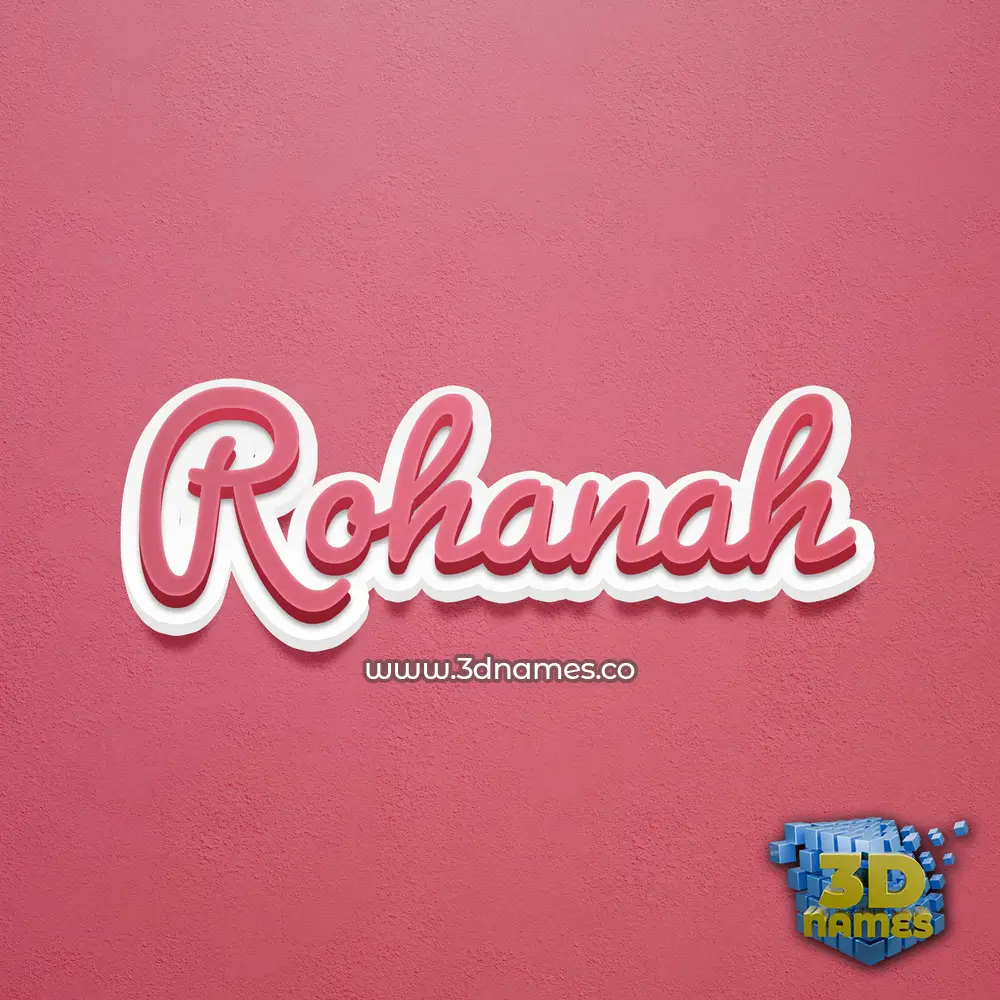 rohanah in Red Scribble style - 3D name wallpaper