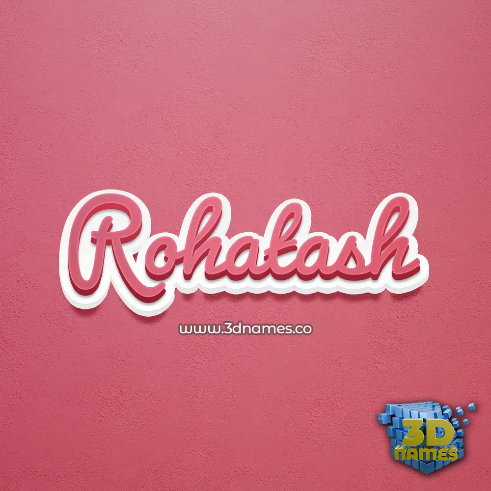 rohatash in Red Scribble style - 3D name wallpaper