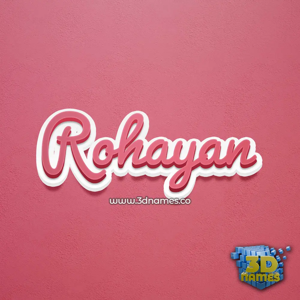 rohayan in Red Scribble style - 3D name wallpaper